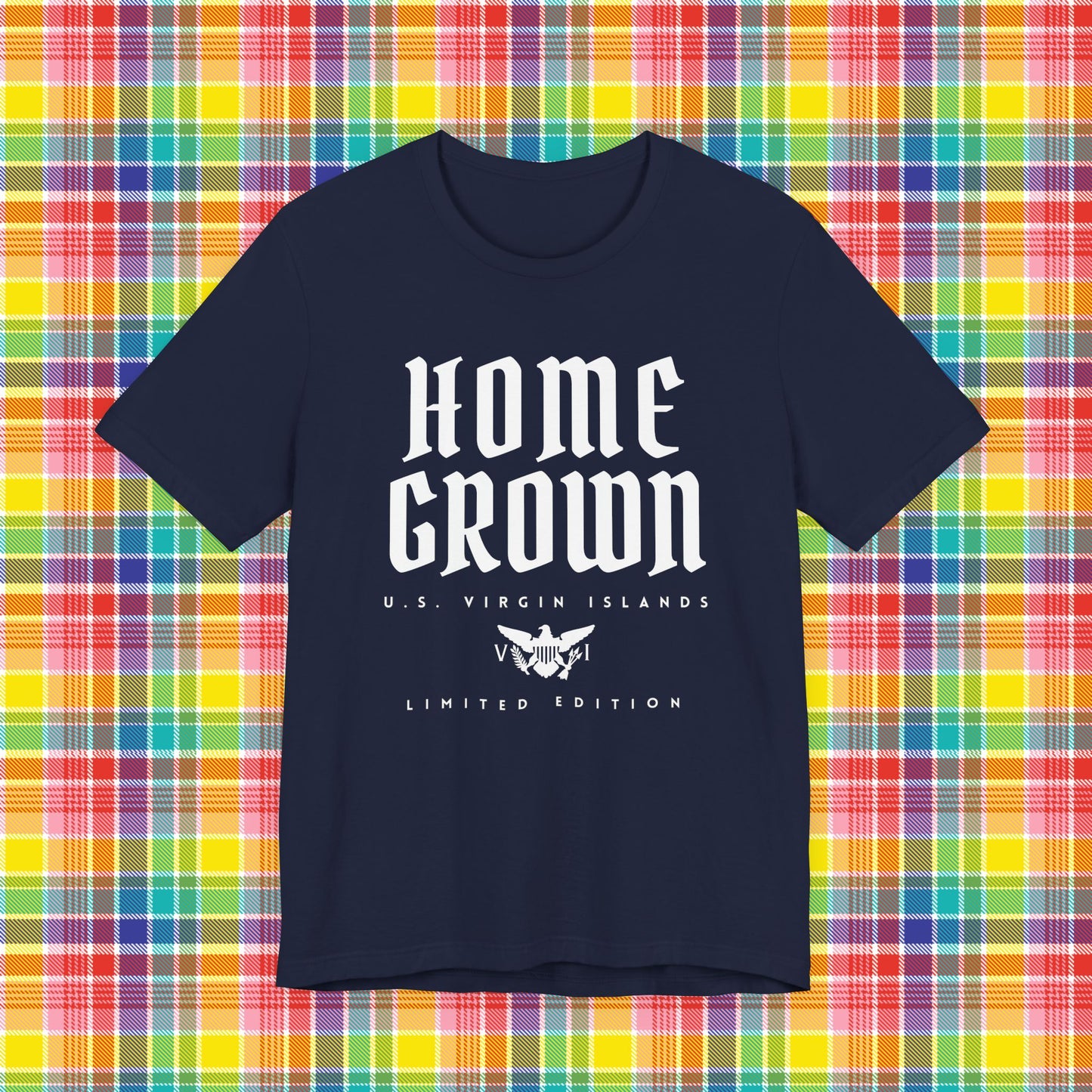 Home Grown in the Virgin Islands TShirt - White BlackLetter