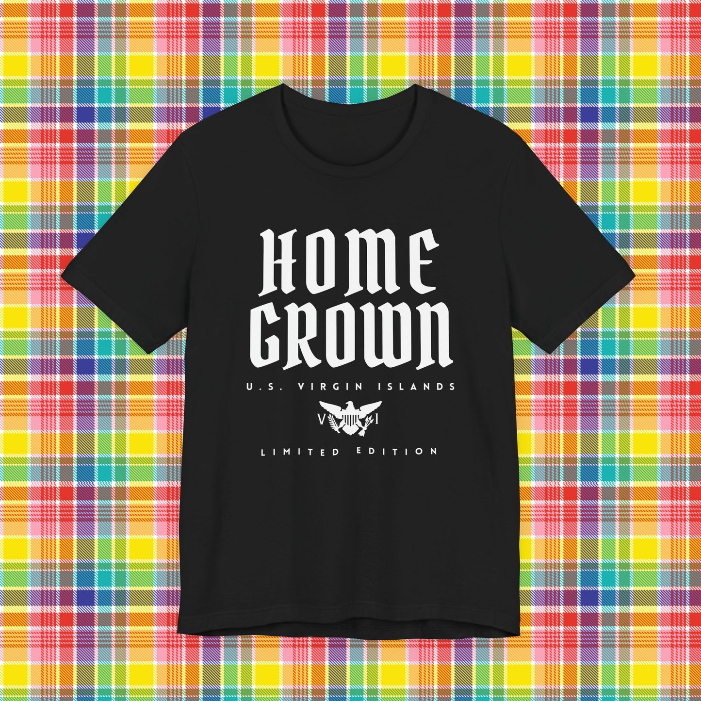 Home Grown in the Virgin Islands TShirt - White BlackLetter