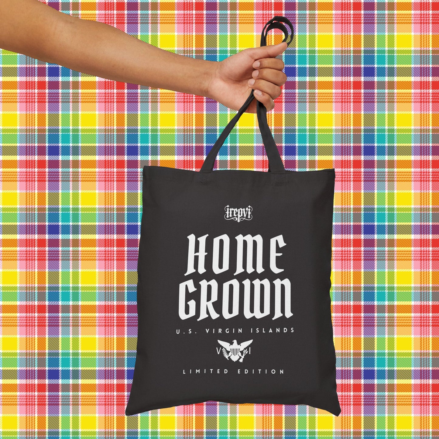 Classic Black/White Home Grown Reusable Canvas Bag Limited Edition