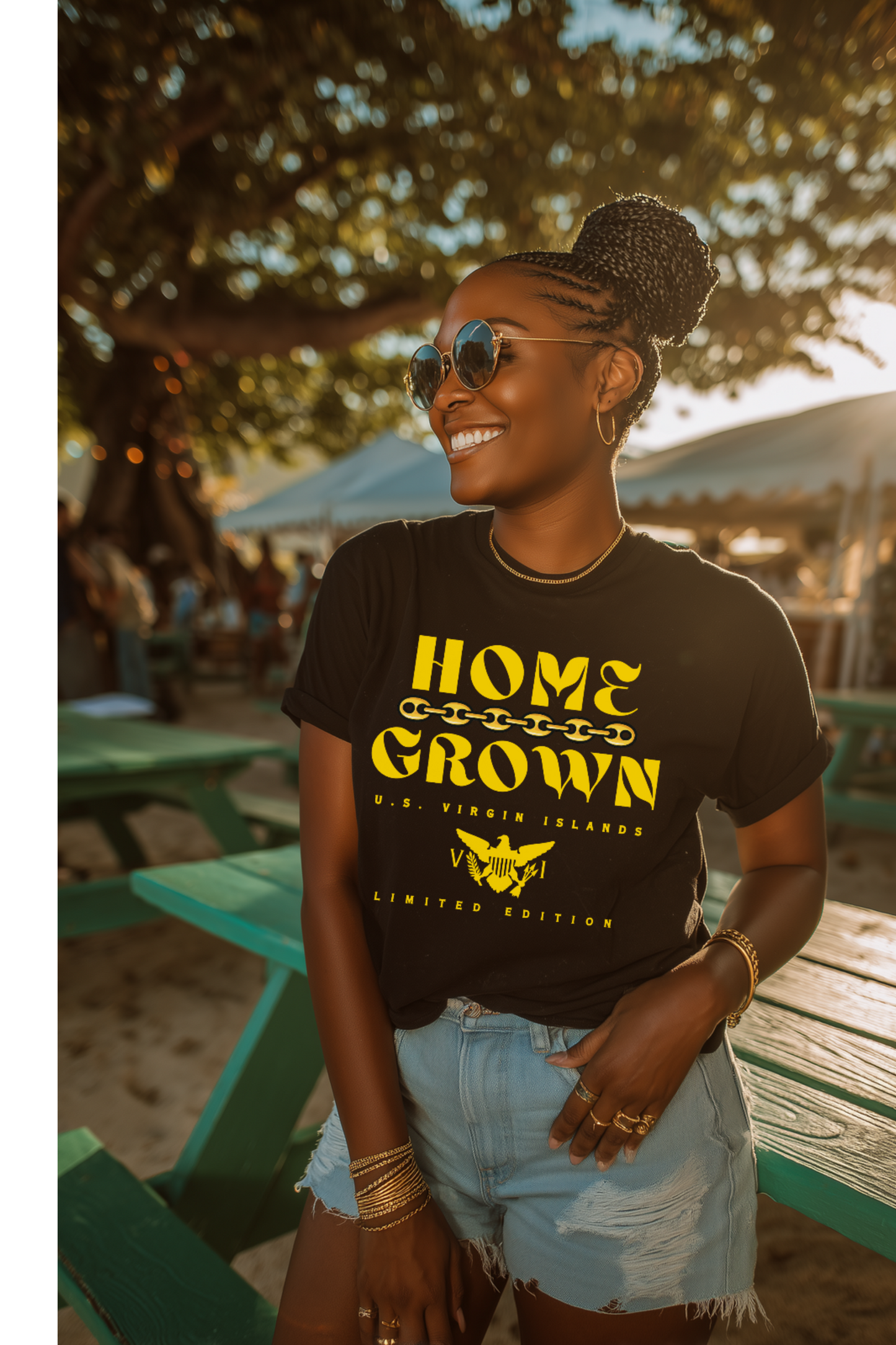 Home Grown in the Virgin Islands, Unisex Tee - Gold/Yellow - Gucci