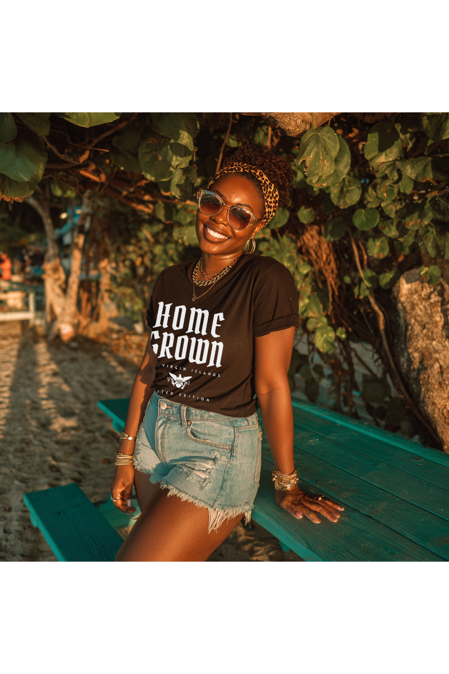 Home Grown in the Virgin Islands TShirt - White BlackLetter