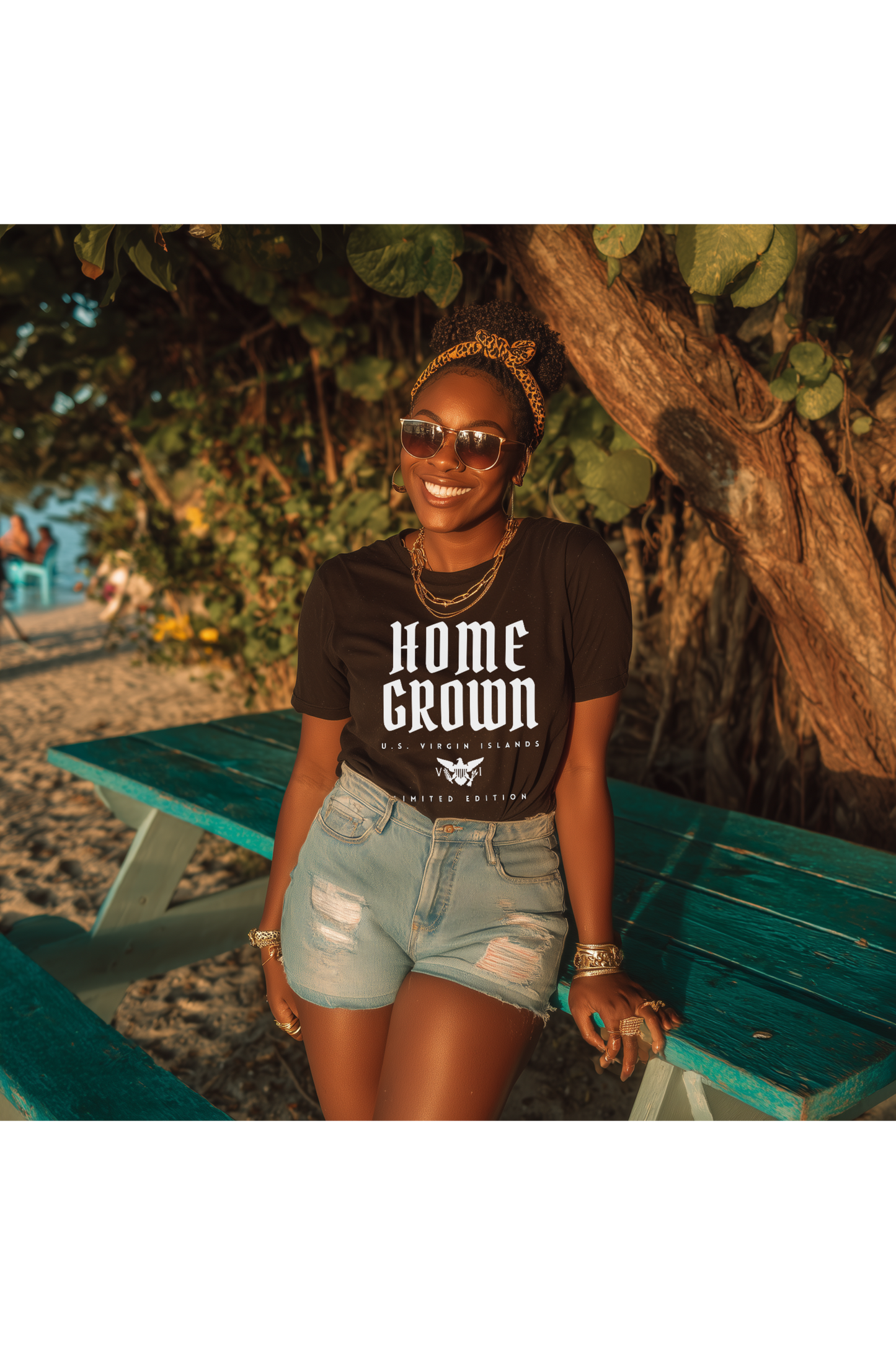 Home Grown in the Virgin Islands TShirt - White BlackLetter