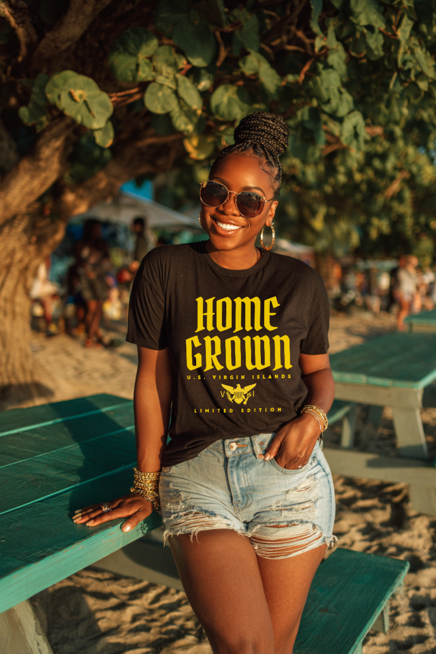 Home Grown in the Virgin Islands TShirt - Gold/Yellow