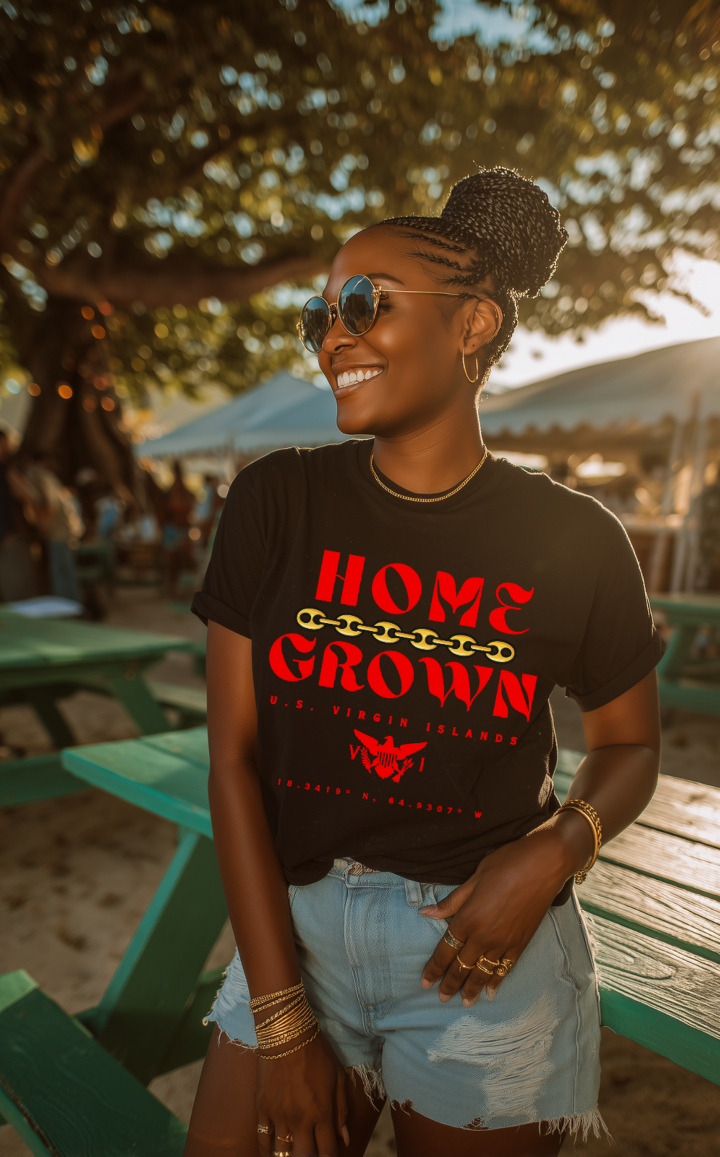 Home Grown in the Virgin Islands TShirt - Red - Gucci