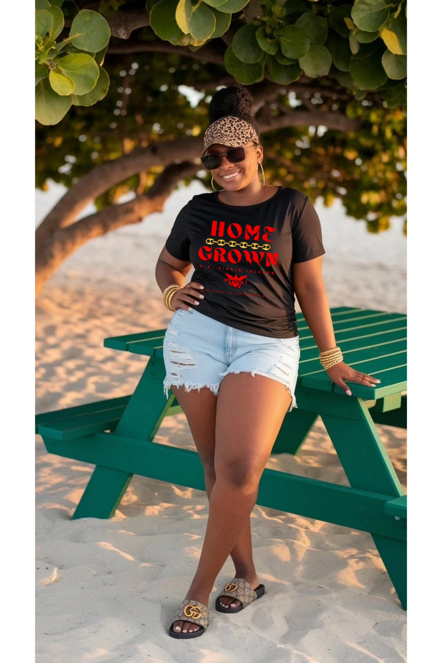 Home Grown in the Virgin Islands TShirt - Red - Gucci