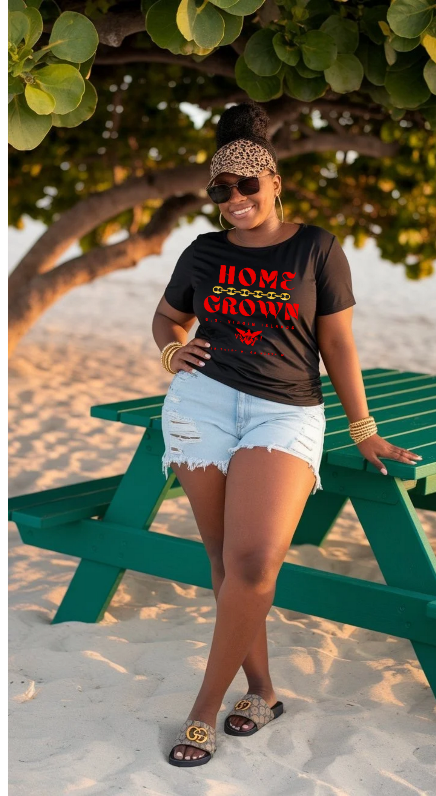 Home Grown in the Virgin Islands TShirt - Red - Gucci